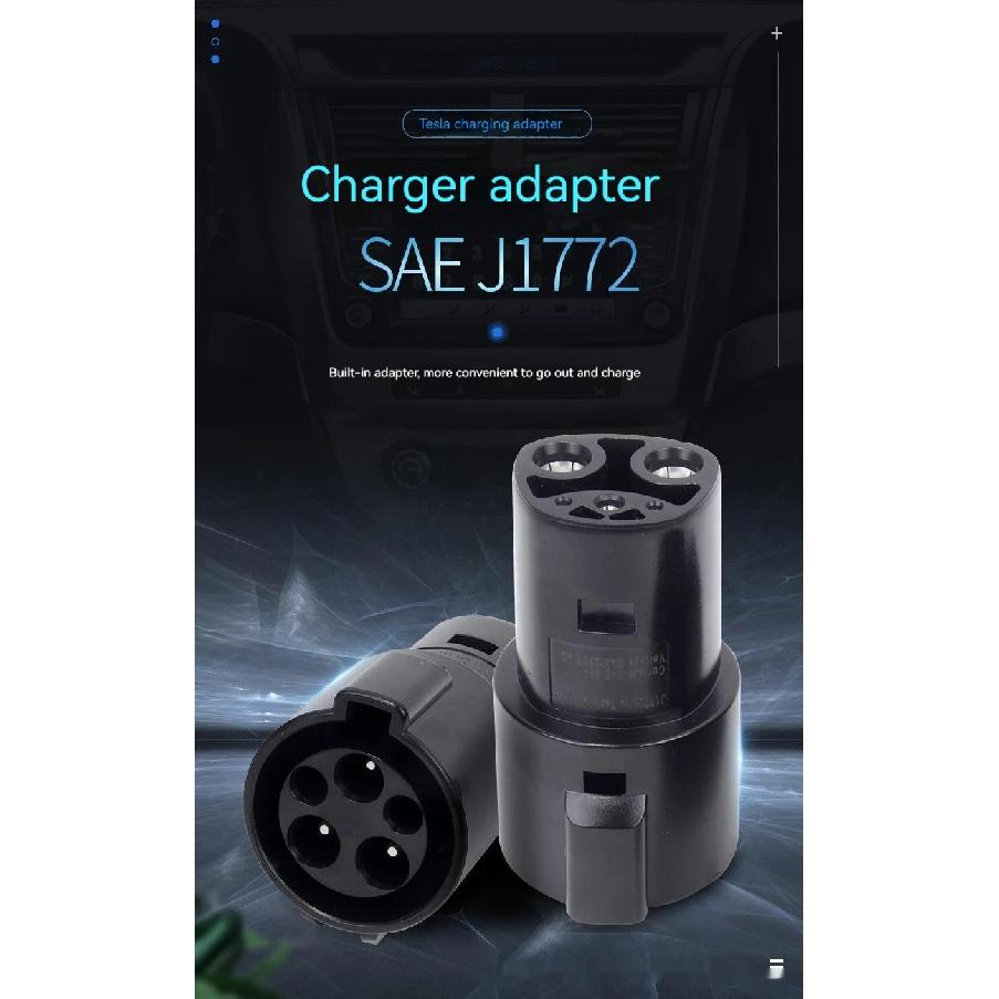 For Tesla EV Charger Adapter Electric Car Charging Connector For Tesla Model X Y 3 S SAE J1772 Type 1 To Adapter For Tesla EVSE