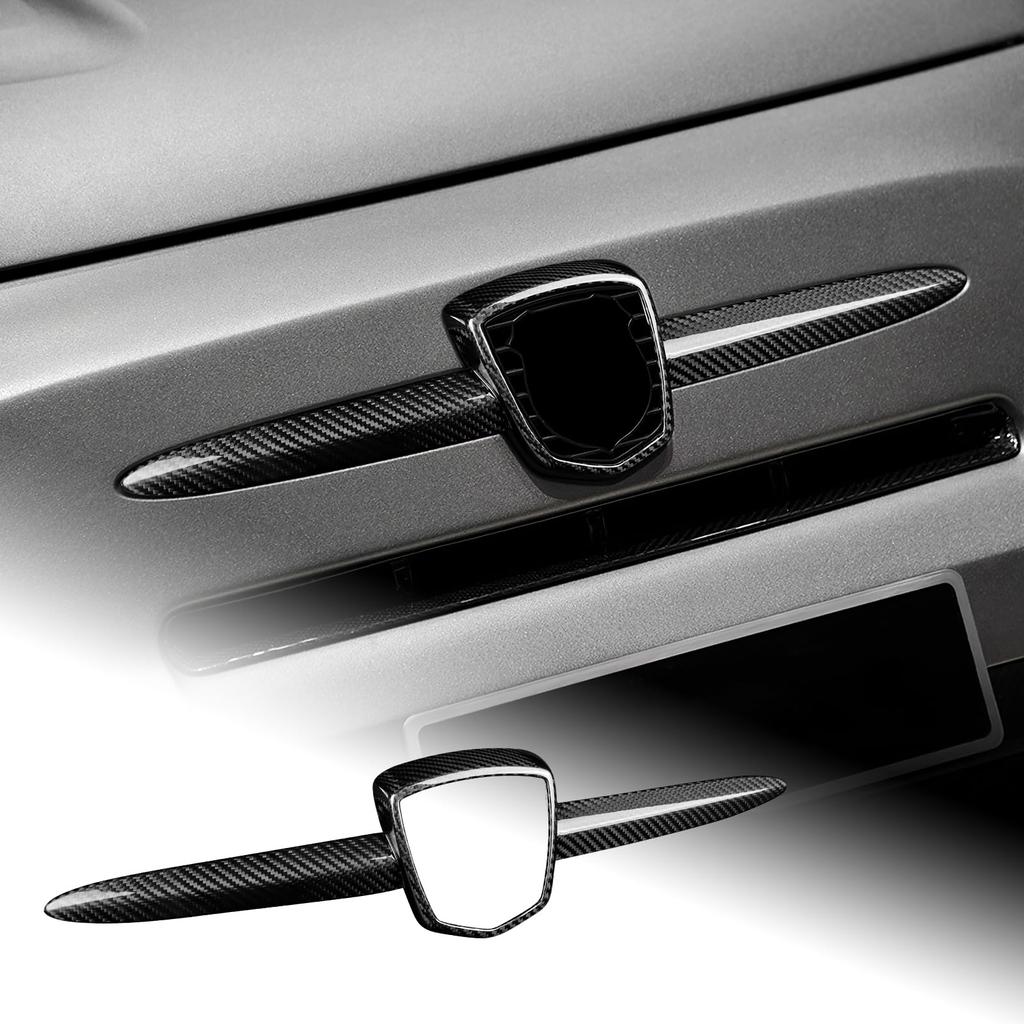 AIRSPEED Carbon Fiber Exterior Custom Parts for Abarth and 695 Front Logo Frame Cover Tape Included Carbon 595, 595C, (2012-2024) - Sticker, Stylish,