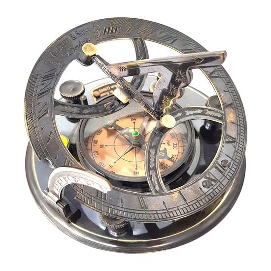 Brass Nautical  5 inches Large Sundial Compass in Rosewood Case Top Grade Calibrated  Gift