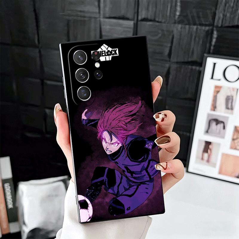 Синий L-Locks Чигири Хёма Мягкий чехол для телефона для Samsung Galaxy S26 S25 Edge S24 Ultra S23 Plus S22 S21 FE S20 Черная задняя крышка Sh