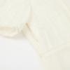Lagogo Summer New French Rice White Bubble Sleeve V-neck Dress for Women