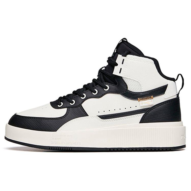 Anta Durable High-Top Skate Shoes Women Sneakers White Black 922138011-6