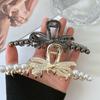 Bow Knot Metal Grab Clip for Female Back Head, Curly Hair, Niche Temperament, Hair Clip, Shark Clip Headwear