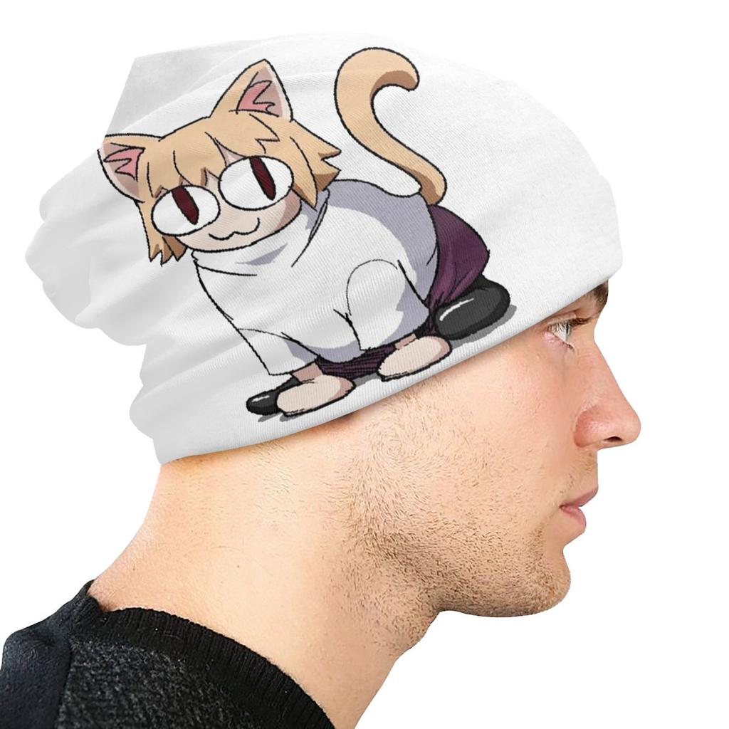 Зимняя теплая шапка Neco Arc Cat Cat Femme с напуском, шапка-бини, хип-хоп, мультяшная комическая игра, уличные лыжные шапочки с черепами, шапки унисекс для женщин