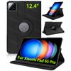 PU Leather Tablet Case for Xiaomi Pad 6S Pro 12.4 Inch with 360° Rotation Stand High Quality Protective Shell Cover
