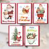 10PCS Cute Cartoon Christmas Greeting Cards Set with Envelopes, Large Size Xmas Cards for Holiday Wishes & Gifts
