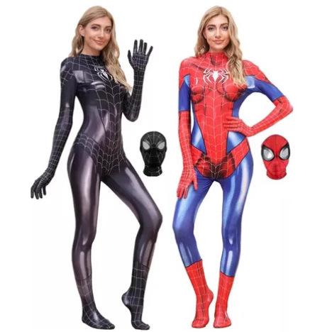 Spider-Man Bodysuit Same Style Black Female Spider MJ Costume Jumpsuit Cosplay Outfit