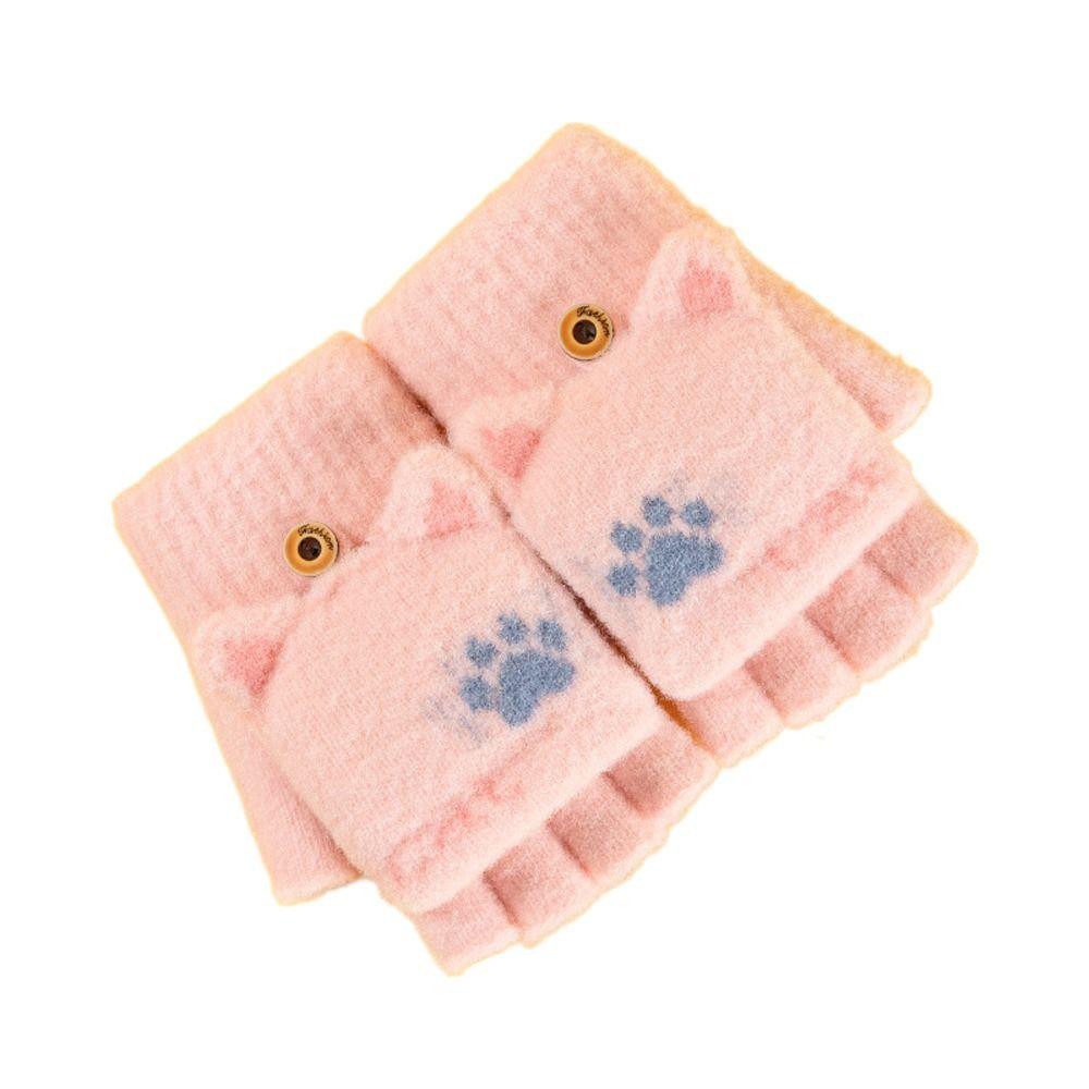 Screen Gloves Windproof Kids Knitted Gloves Autumn Winter Gloves Women Flip Gloves Outdoor Gloves