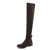 Flock Autumn Winter Shoes Med Heels Stretch Boots Round Toe European Style Keep Warm Over-the-knee Boots