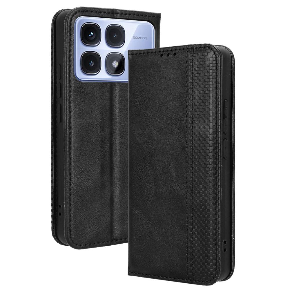 Для Xiaomi Redmi K70 Ultra Чехол для мобильного телефона Ретро PU кожа Кошелек Подставка для телефона Обложка