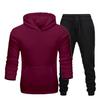 Мужские однотонные спортивные костюмы, осенне-зимний модный повседневный теплый спортивный костюм, спортивный мужской комплект толстовок с капюшоном