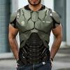 Мужская футболка 3D Armor Fashion с коротким рукавом, повседневная, металлическая, с круглым вырезом