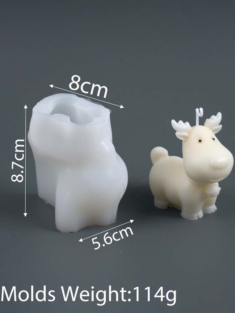 3D Милый Лось Силиконовая Форма для Свечей Сделай Сам Рождественские Ароматические Свечи Формы для Мыла Гипс Смола Поделки Подарки Изготовление Домашний Рождественский Декор
