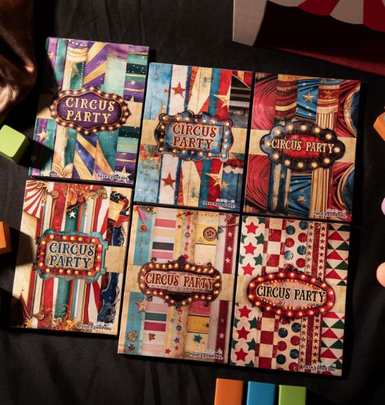 6packs/lot Memo Pads Material Paper Circus Party Junk Journal Scrapbooking Retro Background Decoration