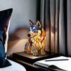 Puppy Desk Lamp Vintage Corgi And Pug Lamp Resin Animal Bedside Table Night Light Dog Themed LED Desk Light for Bedroom Living Room Office