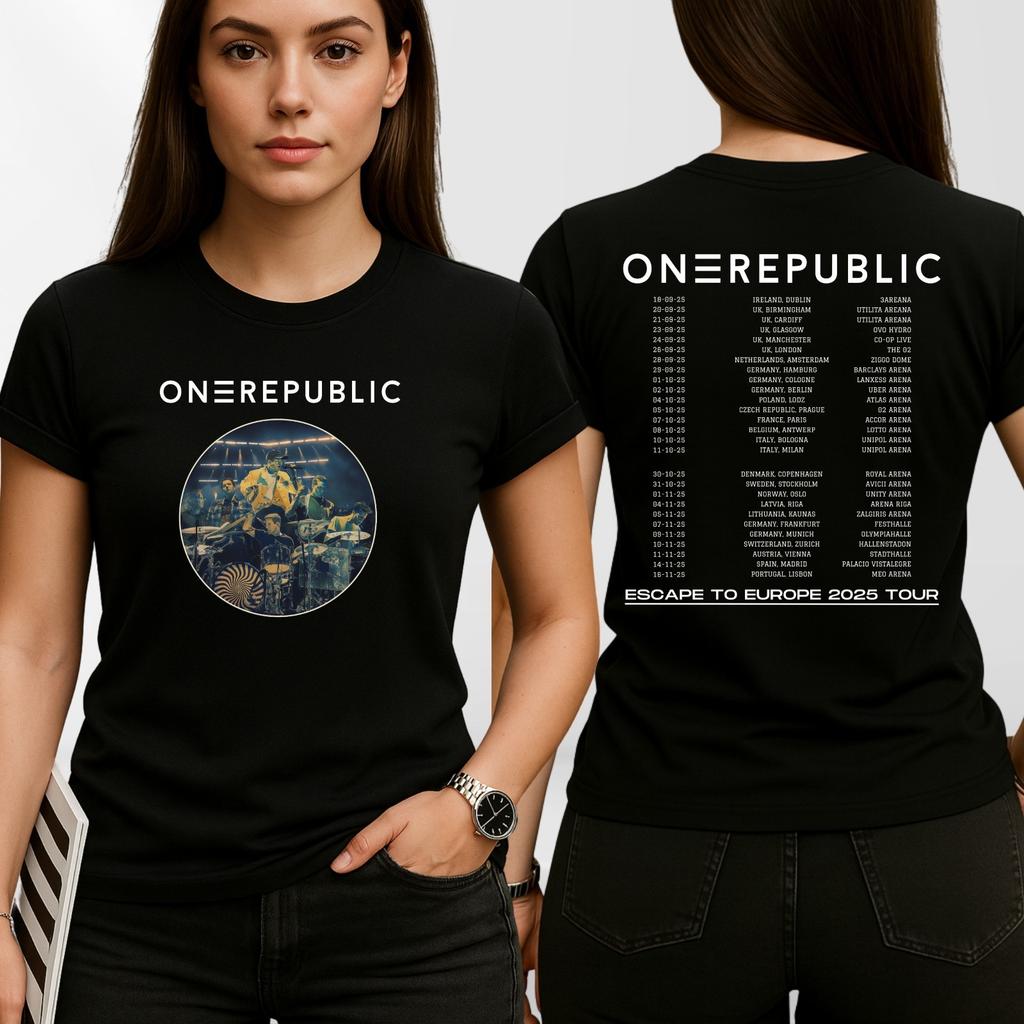 Футболка One Republic, Даты тура Escape To Europe 2025, Концертный подарок для фанатов, Футболка, Топ