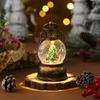 Christmas Gift Snow Globe Light with Music/Handle/Resin Figurine Holiday Decoration Table Lantern Ornaments