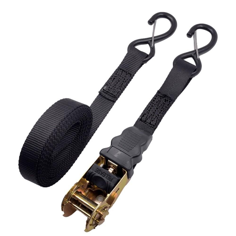 Rust Proof Ratchet Tie Down Straps Black Polyester Lashing Straps Motorcycle