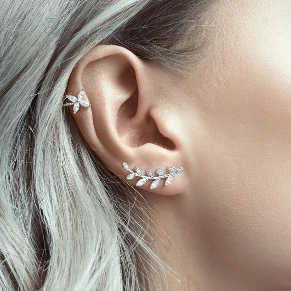 ANDYWEN Серьги из стерлингового серебра 925 пробы с золотыми листьями и цирконами, длинные, 22,5 мм, простые, роскошные, подарок на весну 2023 г. ко Дню святого Валентина