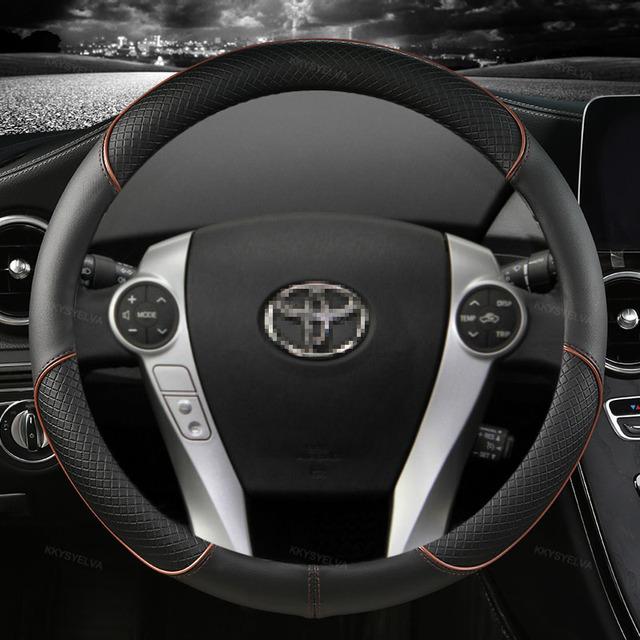 Кожаный чехол на руль автомобиля из микрофибры для Toyota Prius 30 20 Prius V Prius C Prius Prime массажные автоаксессуары