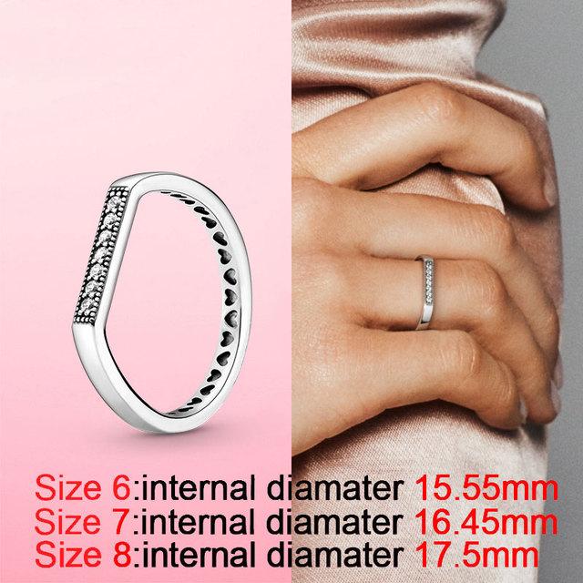 Женское кольцо Новое стерлинговое серебро 925 пробы сверкающие и полированные линии кольцо на палец для женщин свадьба помолвка ювелирные изделия подарок