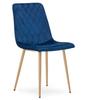 TURIN chair - navy blue velvet / wood-colored legs x 1