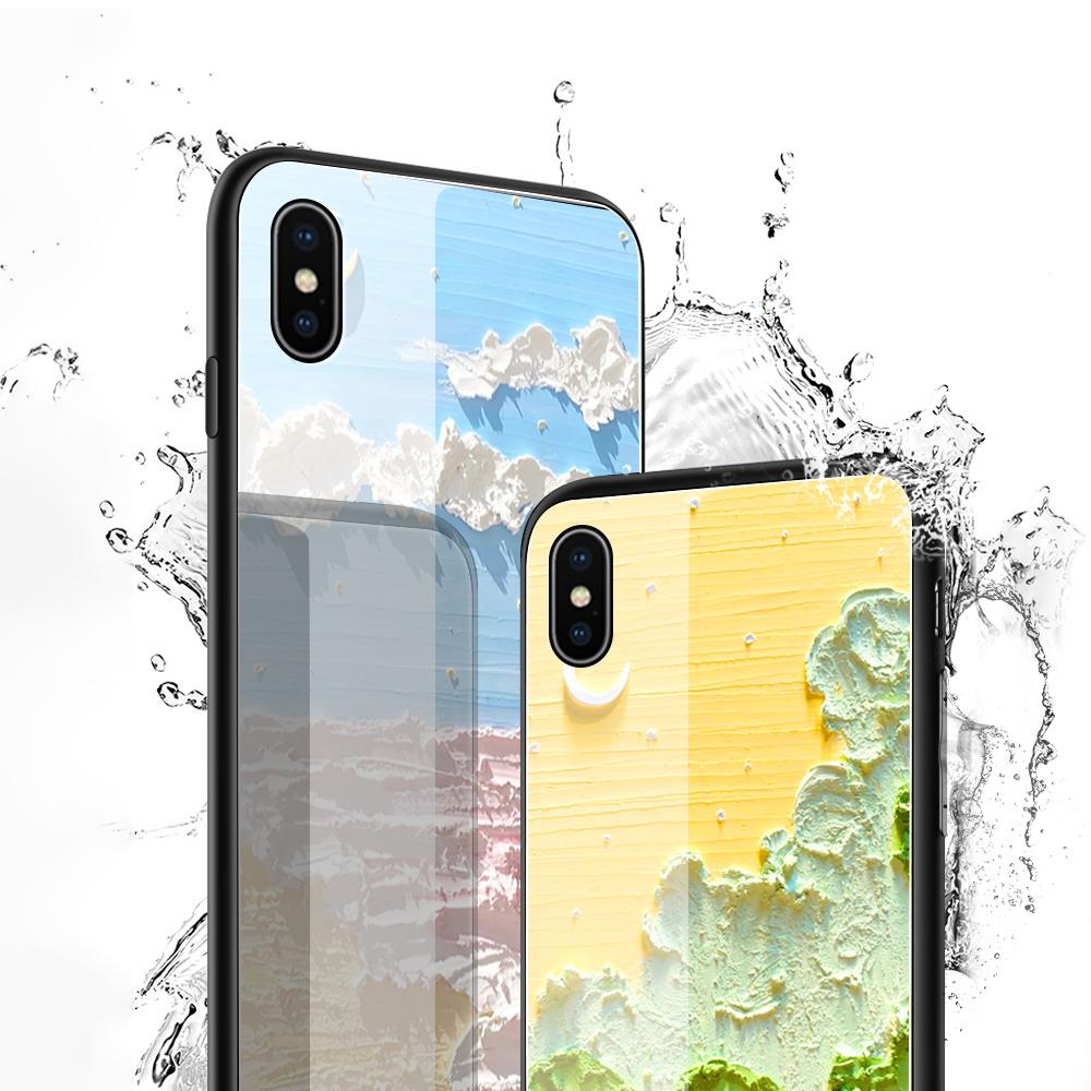 Чехол для телефона из закаленного стекла для iPhone 11 12 13 14 15 16 17 Redmi 10 12 14C Note10 Note14 Xiaomi 11Lite PocoC75 Мягкий край Ударопрочный Гладкий чехол