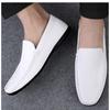 Leather Loafers Spring Autumn Men's Casual Leather Shoes For Men Black White Solid Slip-On Plus Size Dropshipping Moccasin Driving Shoes