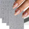 1pcs 3D Bronzing Silver Star/Moon/Sun Nail Stickers Metallic Silvery Starlight Y2k Nail Decals 8*10cm Self-Adhesive DIY Manicure