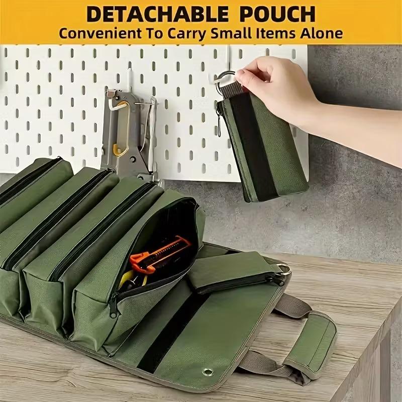 Durable Roll Up Tool Bag Multifunctional Electrician Mechanic Organizer Outdoor Storage Solution Ideal for Father's Day Gift