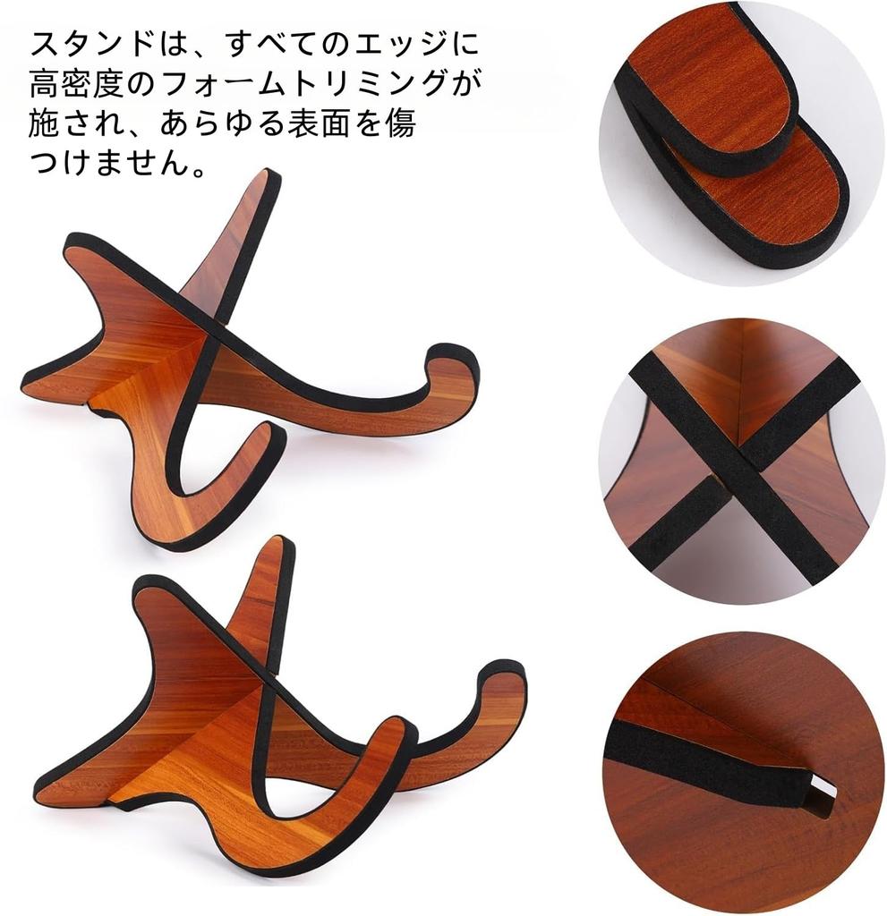 Подставка для гитары Подставка для скрипки Подставка для укулеле Напольная Портативная Деревянная Подставка Универсальная Складная X-образная рама с резиновыми накладками на краях для гитар до 38 дюймов Маленькая