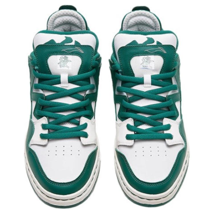 Li-Ning We Wo Dice Подарочная коробка Новогодний набор Нескользящие износостойкие легкие низкие кроссовки для скейтбординга Женские кроссовки Зеленые AECS002-2(S-BOX)