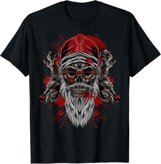 NEW LIMITED Evil Santa Skull Xmas Design Gift Idea T-Shirt S-3XL