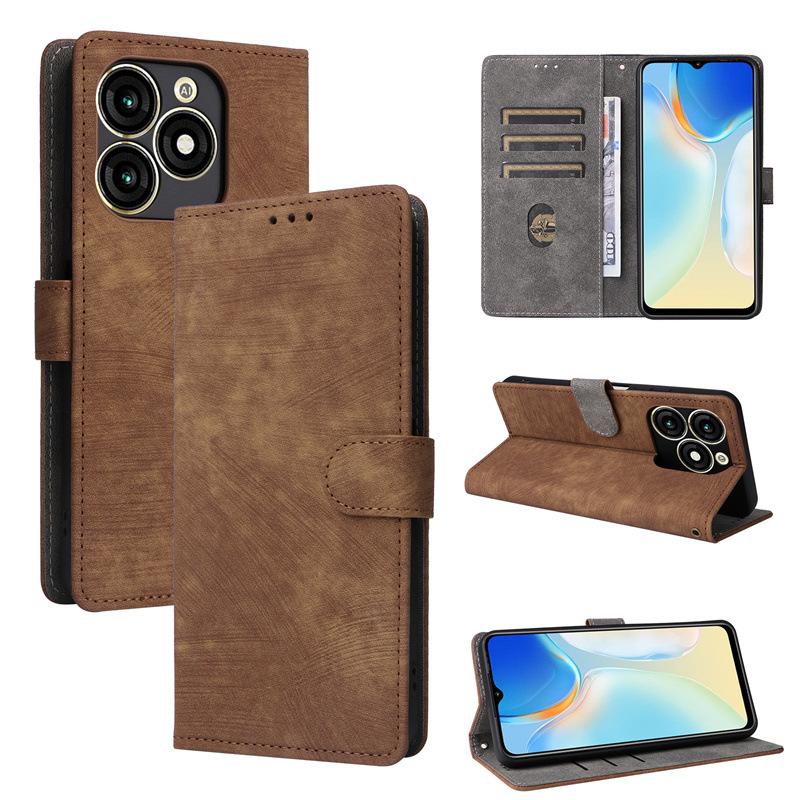 Leather Flip Cover for Itel A70 PU Phone Case Full-Body Protection Shockproof with [RFID Blocking]