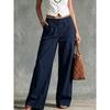Women S Solid Color Loose Fit Wide Leg Casual Pants