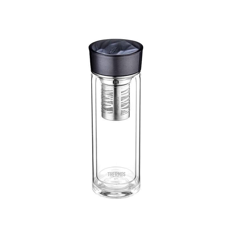 THERMOS Double-Wall Insulated Transparent Glass Tea Bottle