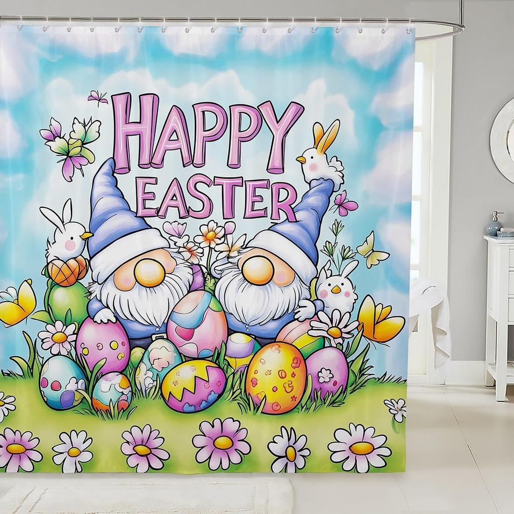 Милые Кошки Шторка для Душа для Детей Девочек Подростков Синяя Цветочная Зеленые Листья Аксессуары для Ванной Комнаты Дом Сад Домашние Животные Животные Рустик Ванная