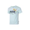 Letter Logo Print Breathable Casual Short Sleeve American Vintage T-Shirt Men Tops Light-Blue 682152-22