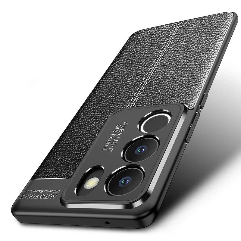 Чехол для Vivo V29, чехол для Vivo V29, чехол-броня, роскошный противоударный бампер на заднюю панель телефона, мягкая кожа ТПУ для Fundas Vivo V 29 V29