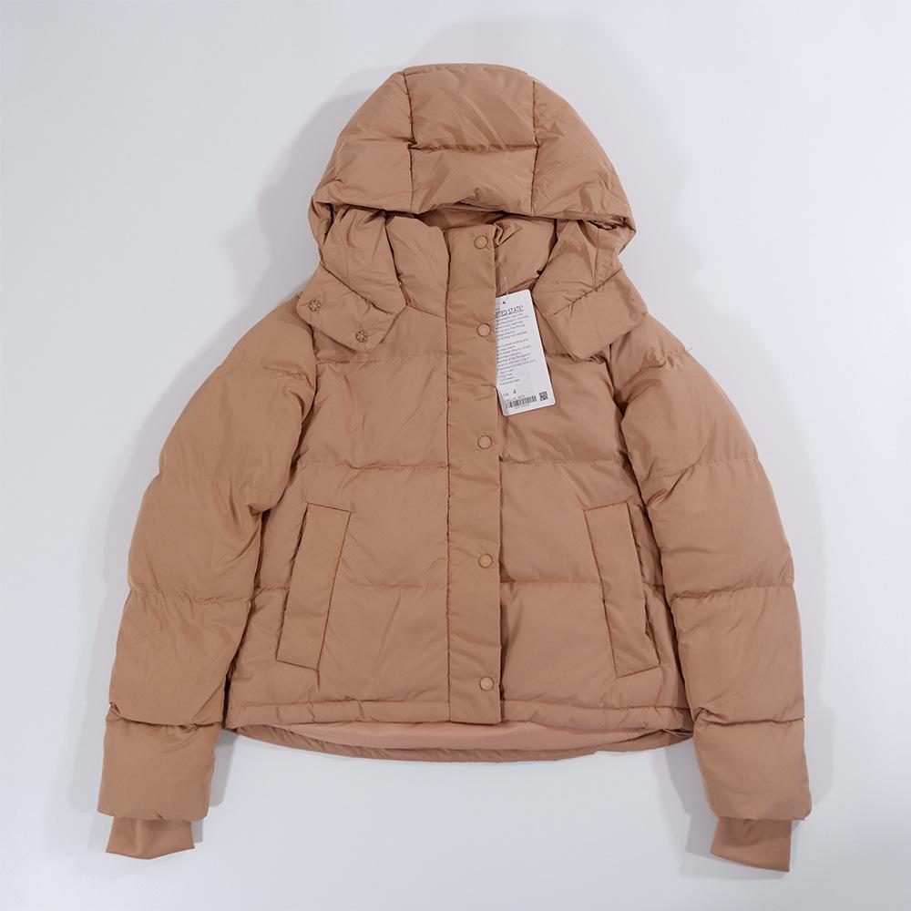 Куртка с капюшоном Lulu Short из утиного пуха, устойчивая к холоду: 4-сетчатый пуховик, съемный и теплый для фитнеса осенью/зимой