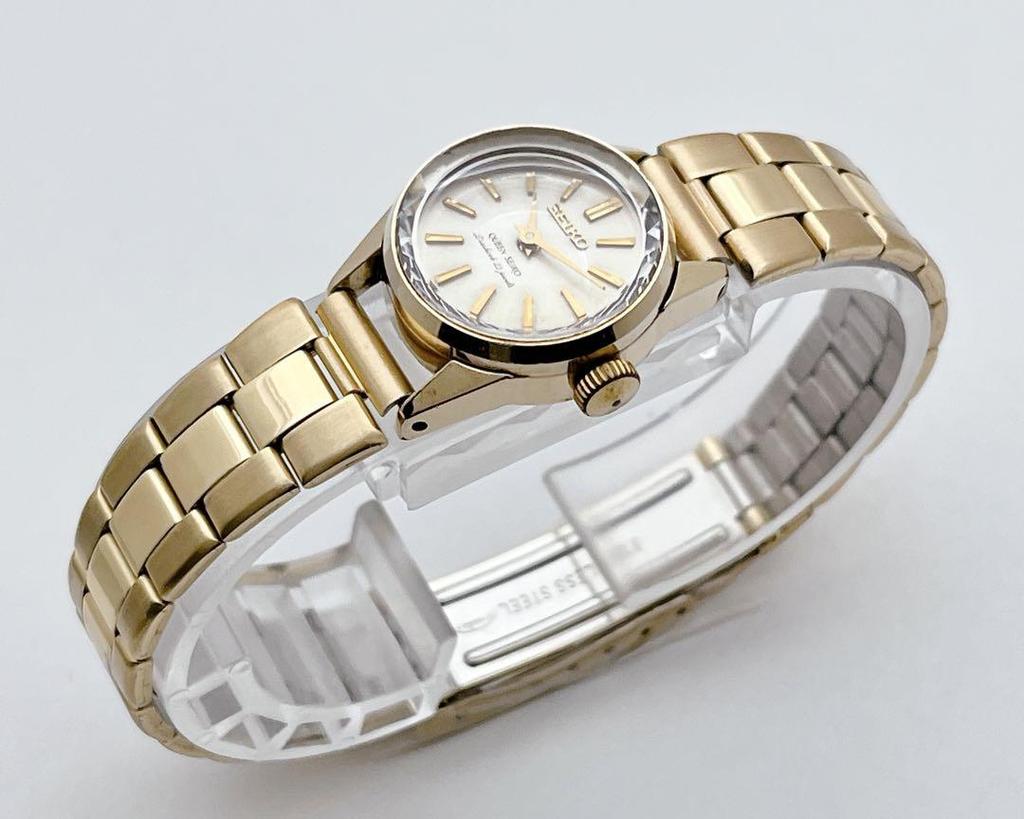 [USED] SEIKO Queen Seiko Hand-wound Crown Medallion Cut Glass Gold