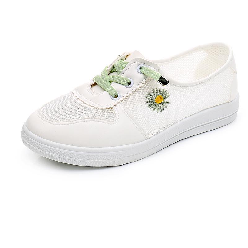 Модные женские белые сетчатые кроссовки 2025 года — удобная, дышащая, низкая летняя обувь