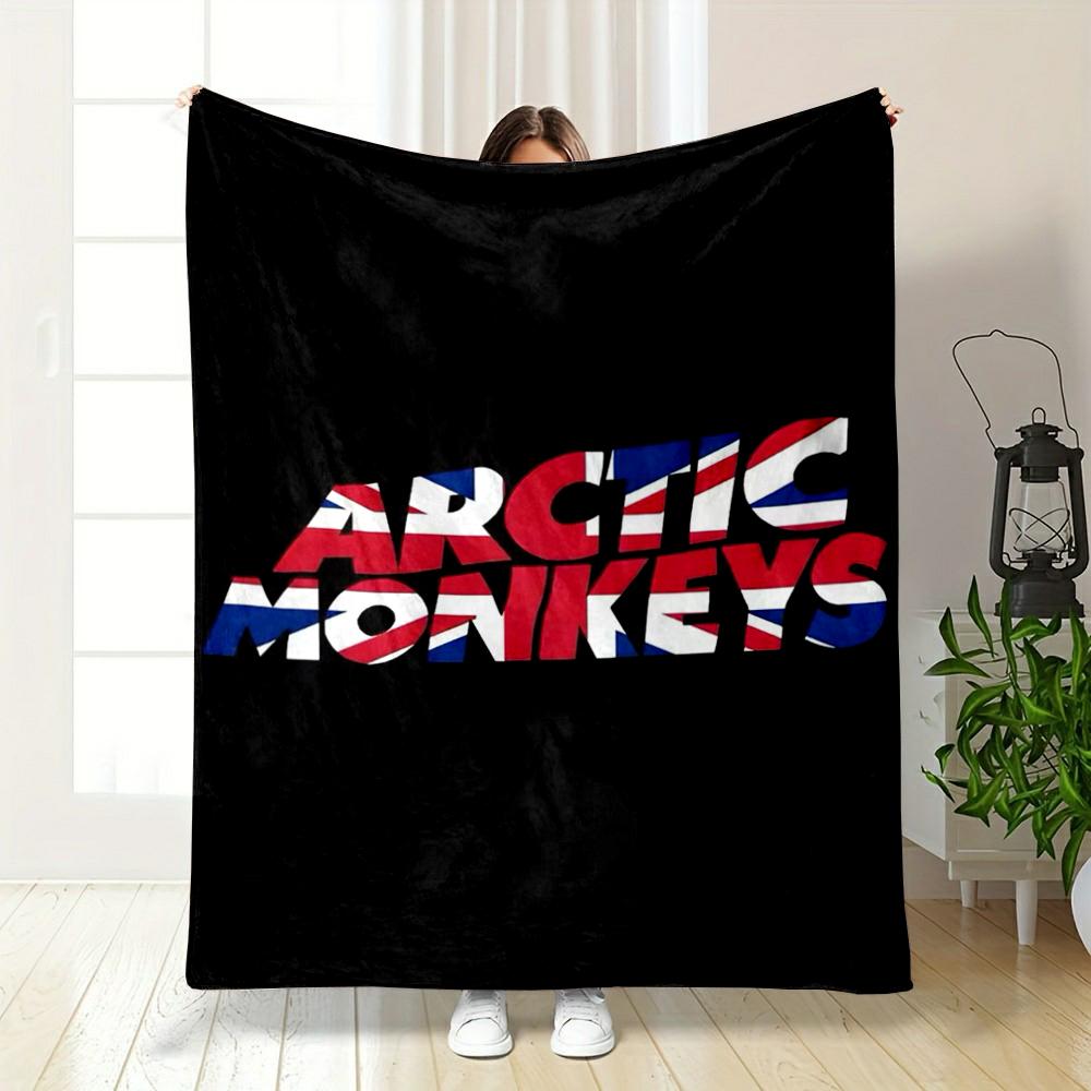 Arctic Monkeys Union Jack Design printed Flannel blanket for bedroom, living room, sofa, and nap