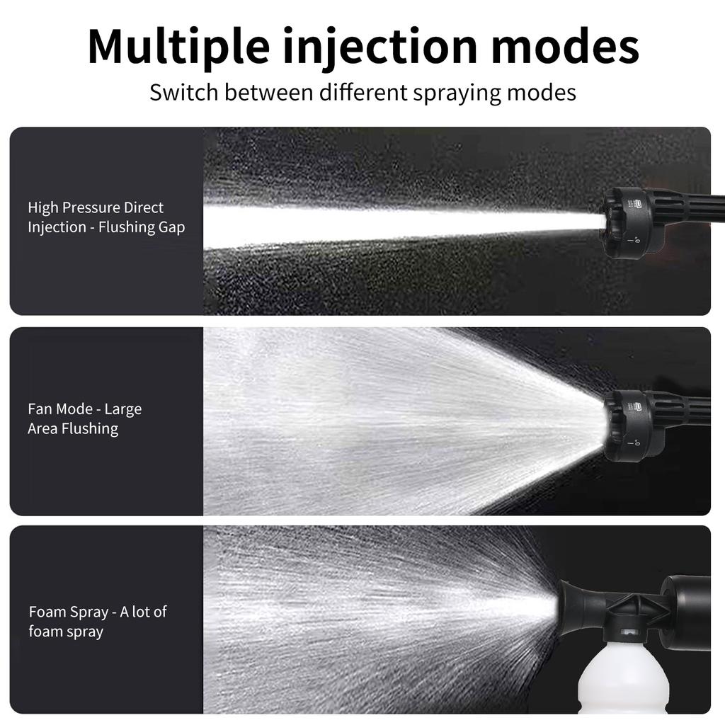 Cordless Power Washer 300W High Power Washer Machine with 6in1 Spray Rechargeable Battery for Car