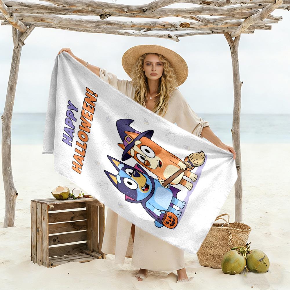 Bluey Family Adventure Beach Towel Soft Durable Quick-Dry Comfortable Lightweight