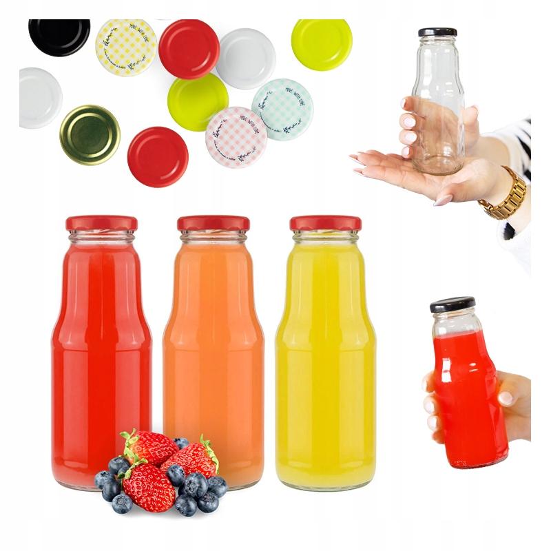 5X Butelka Fruit Na Sok Soczek 300Ml + Wieczko Na Przetwory Syropy Wode