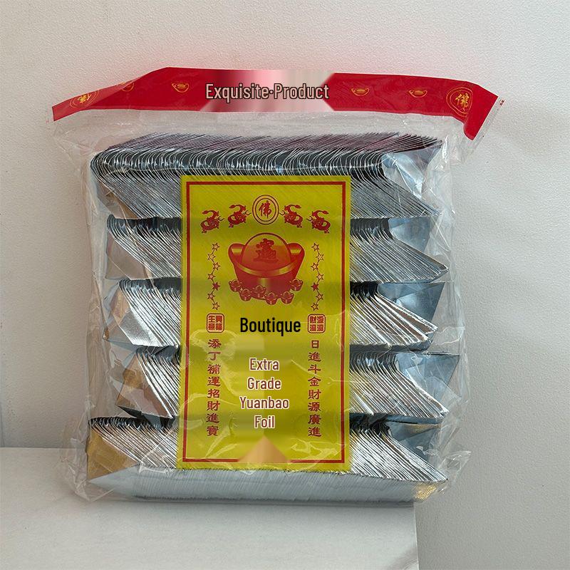 Жертвенные припасы: Ручная работа Золотые и Серебряные Слитки Оловянная Фольга Бумага для Поминальных Ритуалов Оригами Ламинированные Подарочные Листы