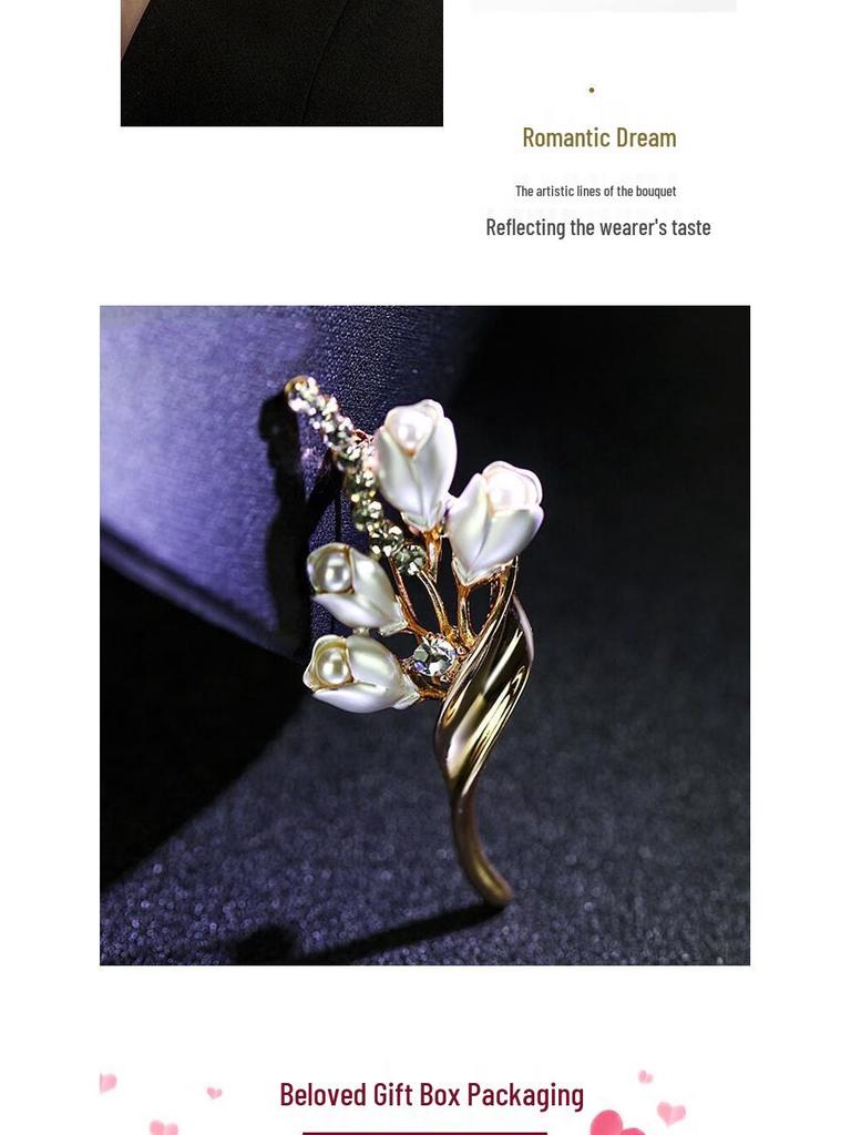 Элегантная брошь-тюльпан: Корсаж Высокого Класса Люкс для Свадеб, Костюмов и Дней Рождения