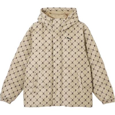 Puma Удобная модная куртка-пуховик с капюшоном и логотипом, унисекс, верхняя одежда, цвет верблюжий 685319-84