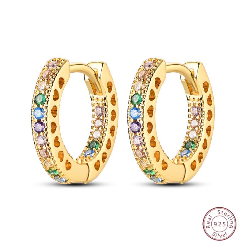 Серьги-кольца из серебра 925 пробы, минималистичные, золотые, круглые, модные, с застежкой-пряжкой с цирконием, свадебные украшения, подарок для женщин